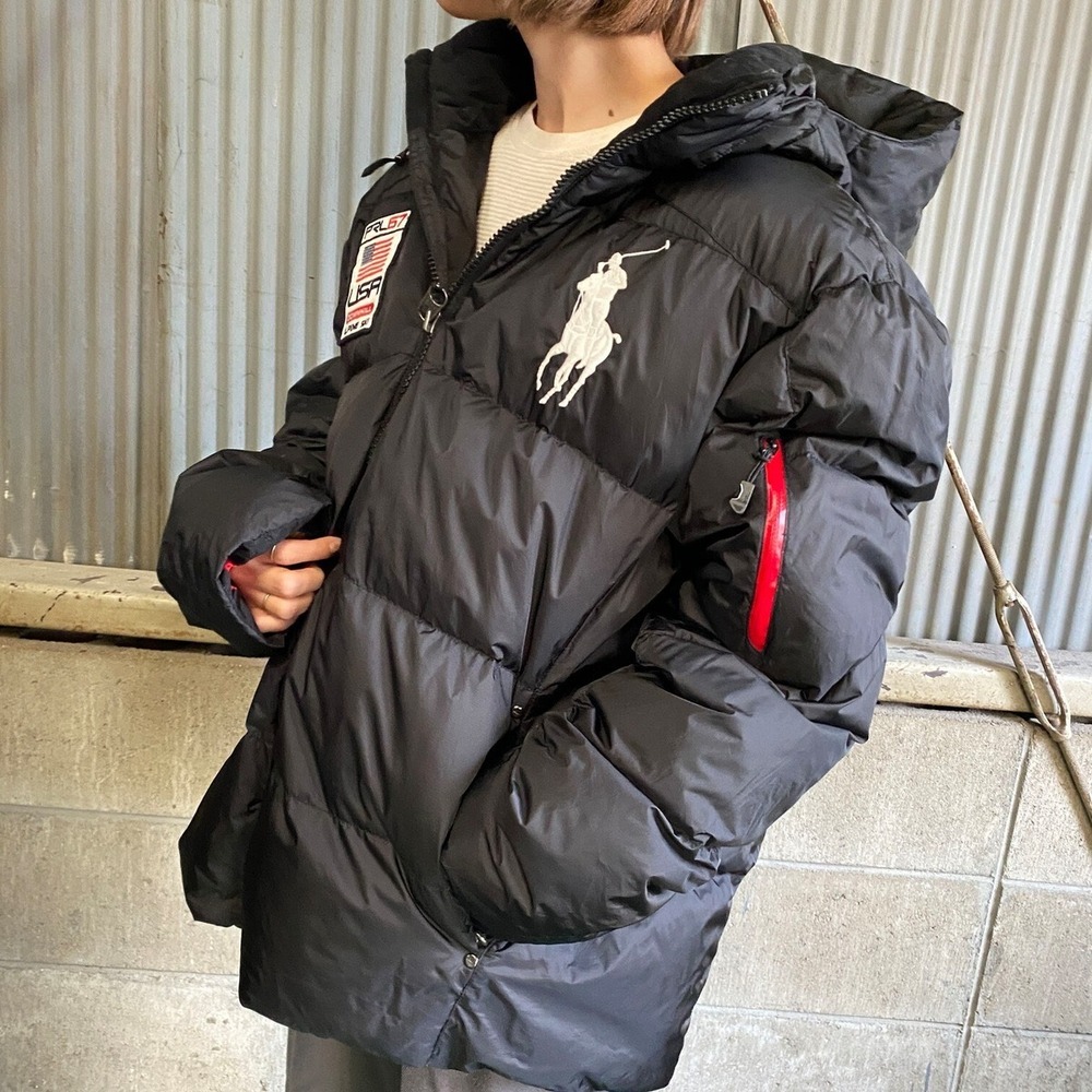 Polo Ralph Lauren Downhill Alpine Ski USA Puffer Jacket Black Large